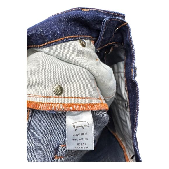 JEAN SHOP Japanese Raw Selvedge Denim Dark Wash Designer Pants Jeans Mens 31x32 - Picture 8 of 8